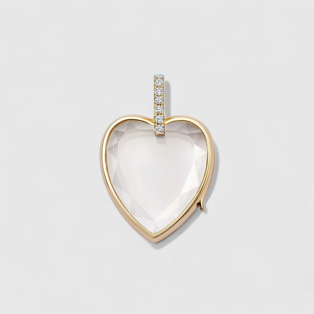 HEART CRYSTAL LOCKET NECKLACE - Image 5