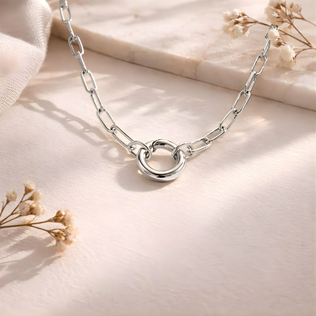 LINK CHAIN NECKLACE — Silver (20in) - Image 3
