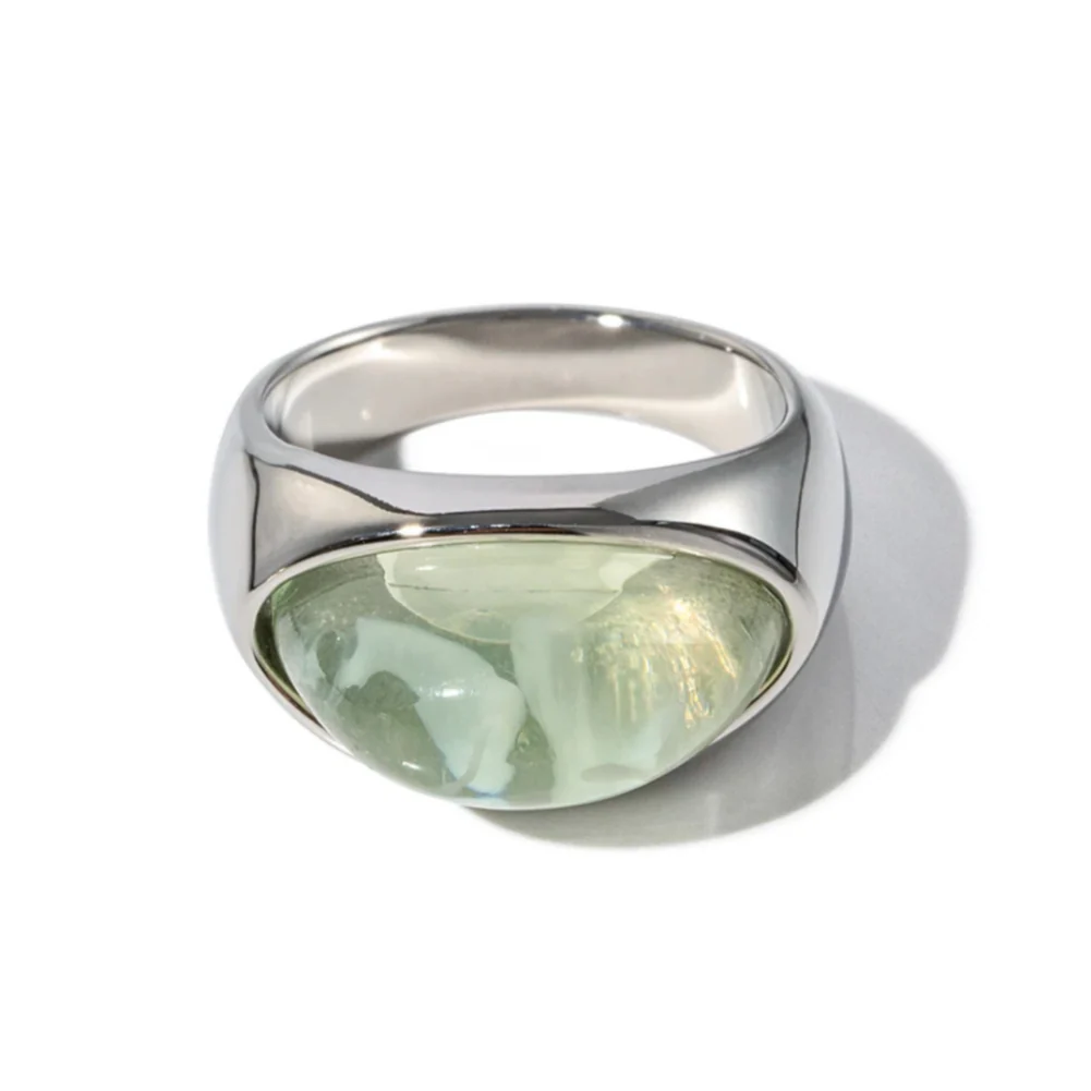 NATURAL GREEN STONE RING - Image 3
