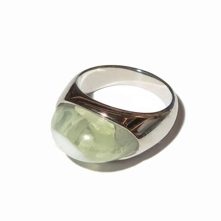 NATURAL GREEN STONE RING - Image 4
