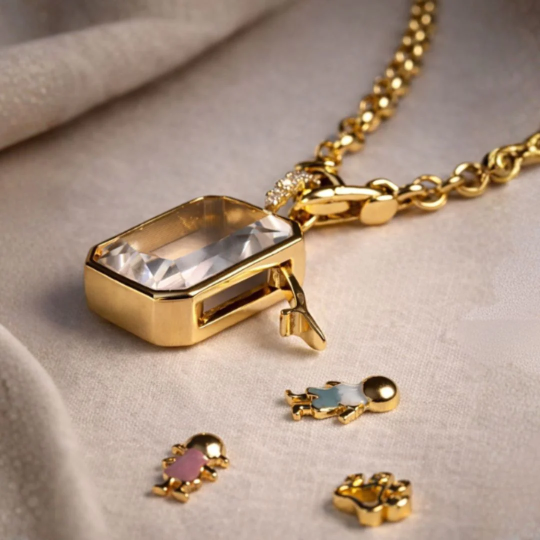OCTA CRYSTAL LOCKET NECKLACE - Image 3