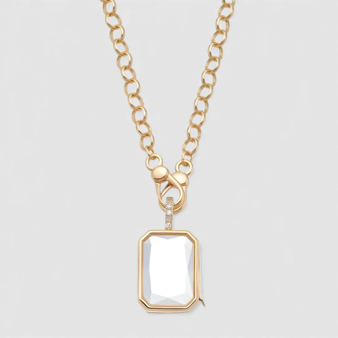 OCTA CRYSTAL LOCKET NECKLACE - Image 4
